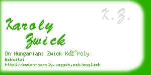 karoly zwick business card